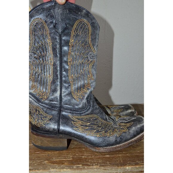 Corral Teen Girls Distessed Cross & Wing Cowboy Boots Youth Size 4.5 Women's 6.5 - Picture 2 of 13